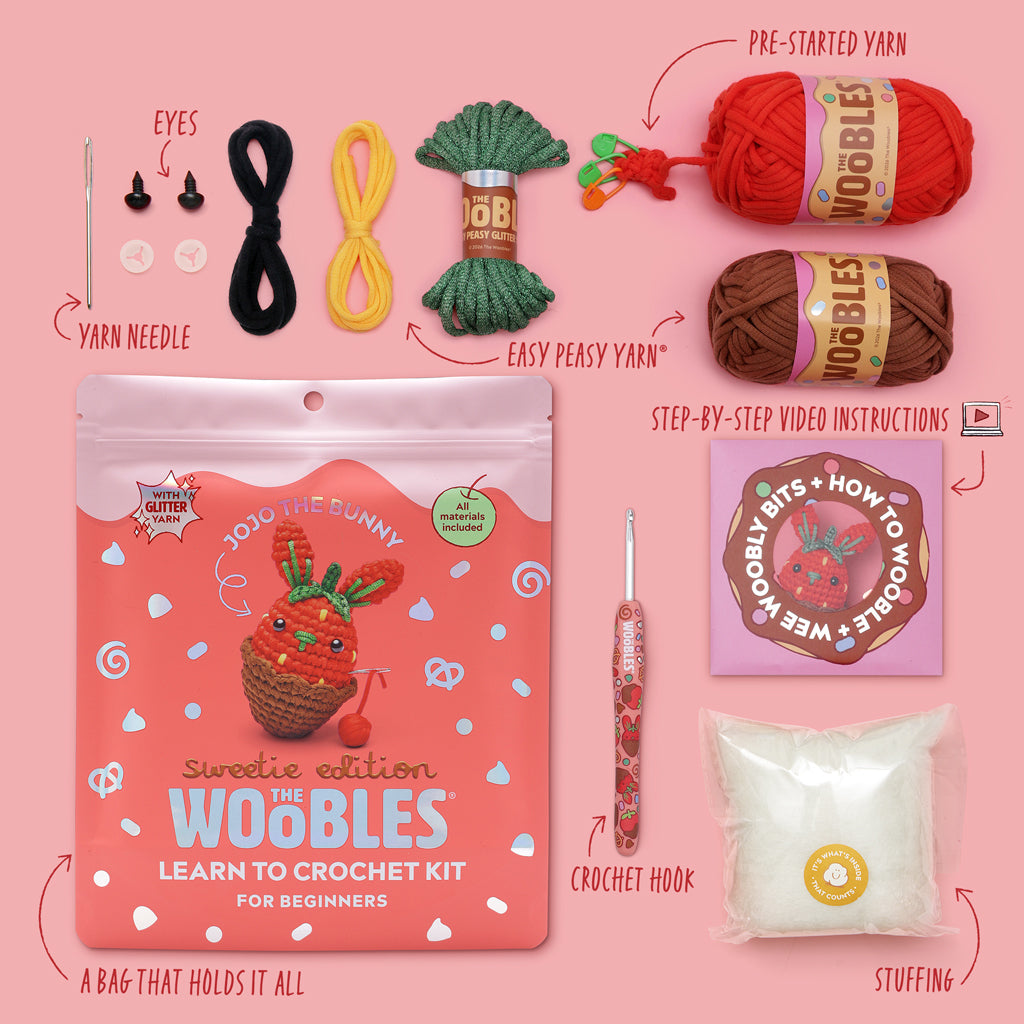 Jojo The Bunny: Sweetie Edition Crochet Kit | The Woobles