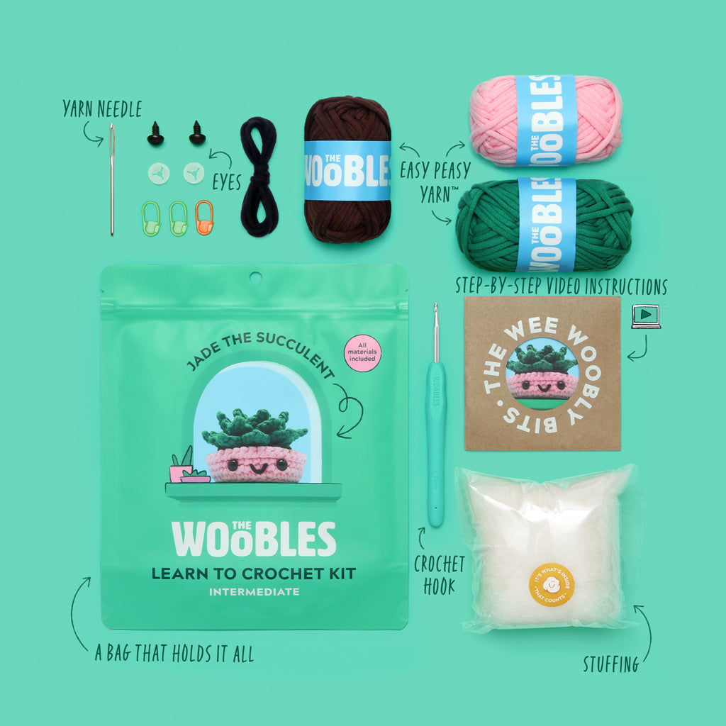 crochet succulent kit Jade the Succulent Crochet Kit