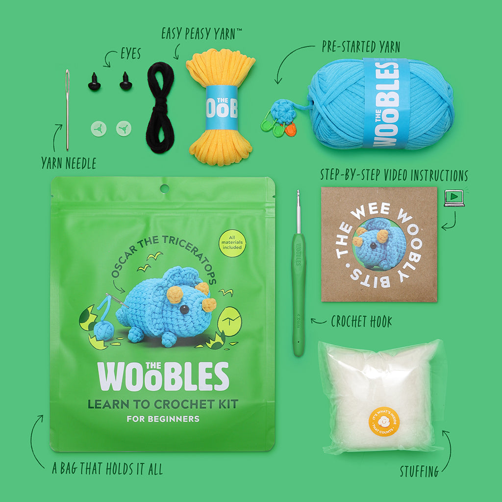 Oscar the Triceratops Crochet Kit | The Woobles