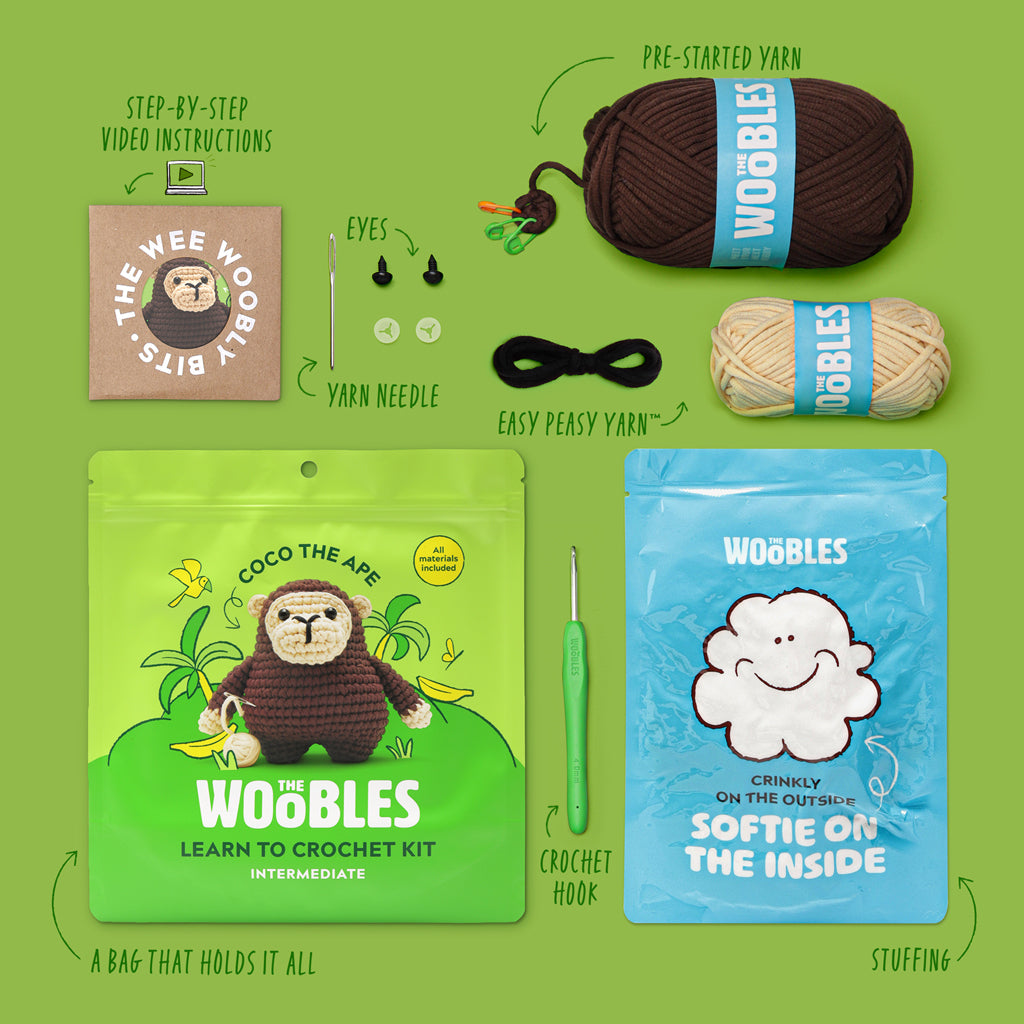 Coco the Ape Crochet Kit | The Woobles