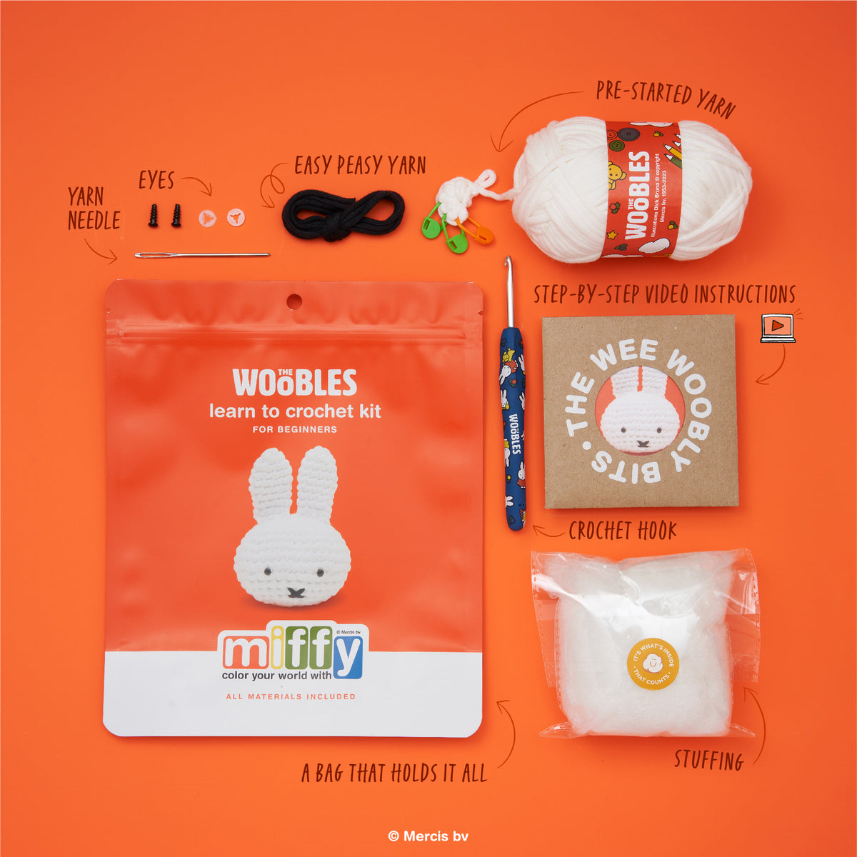 Miffy from the Woobles kit! 🐰 🧶 #crochet #woobles #miffy #woobleskit