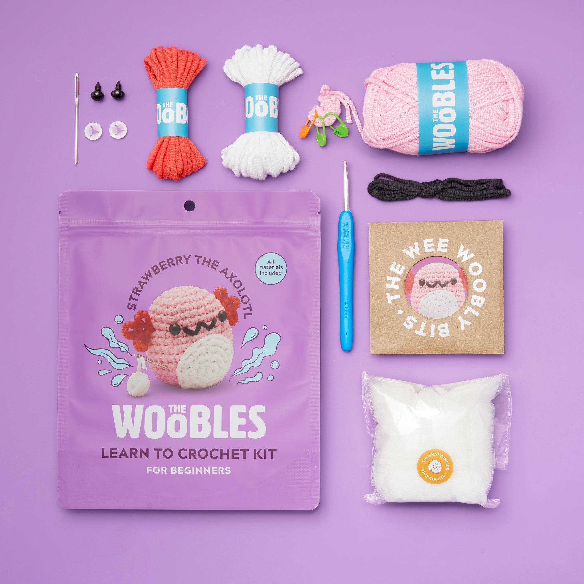 The Woobles - 💦New kit alert! 💦 Meet our first aquatic Wooble and first  designer collab, Apricot the Axolotl! She was designed by the very first  Woobles workshop teacher, @curiouspapaya Her favorite