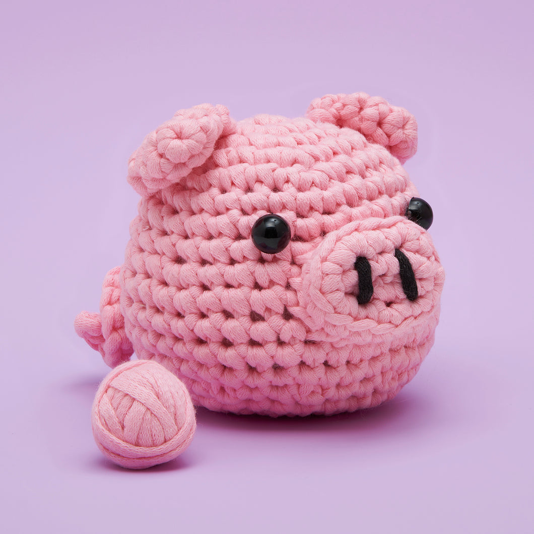 Pig Crochet Kit For Beginners The Woobles pig-crochet-kit-for-beginners-the-woobles