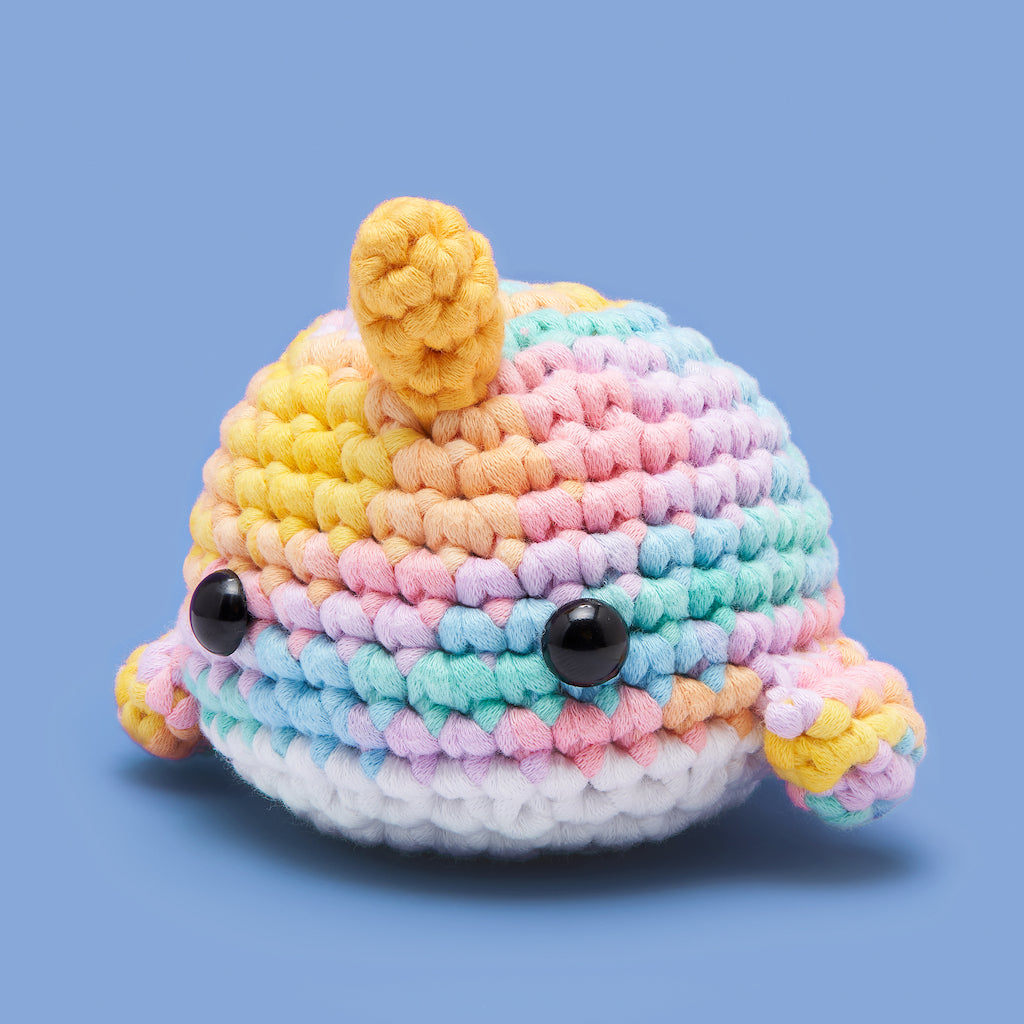 The Woobles Crochet Kit Bjorn the Narwhal Whale Pink No HOOK