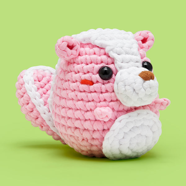 Andre the Skunk Pink Crochet Kit | The Woobles