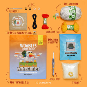 Rare Ensemble Crochet the Woobles Minecraft Bébé Zombie Neuf Et Scellé Rare Ensemble Crochet the Woobles Minecraft Bébé Zombie Neuf Et Scellé