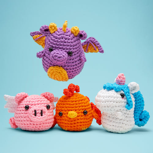 The Woobles Beginners Crochet Kit with Easy Peasy Yarn, Crochet