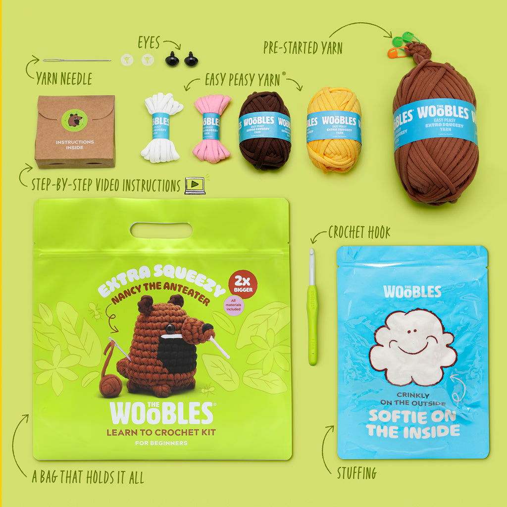 Nancy the Anteater Extra Squeezy Crochet Kit – The Woobles