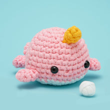 Load image into Gallery viewer, Pink Narwhal Crochet Kit
