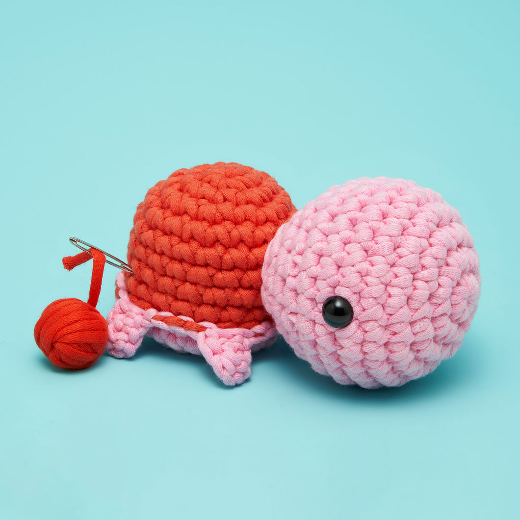 Pink Turtle Crochet Kit for Beginners