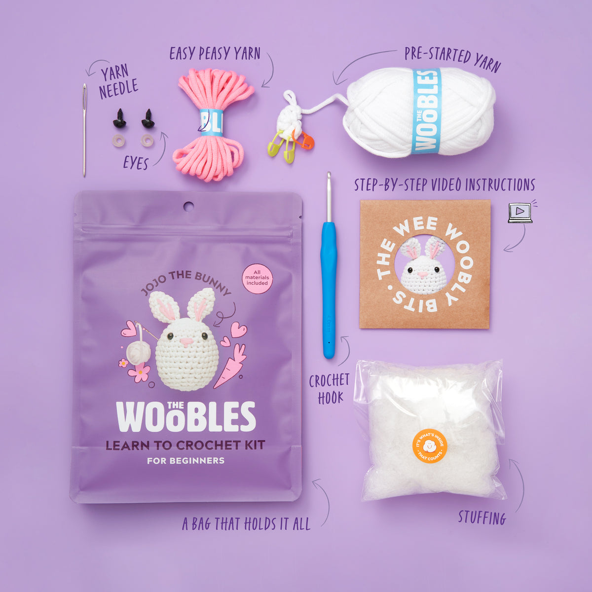 Bunny Crochet Kit for Beginners | The Woobles