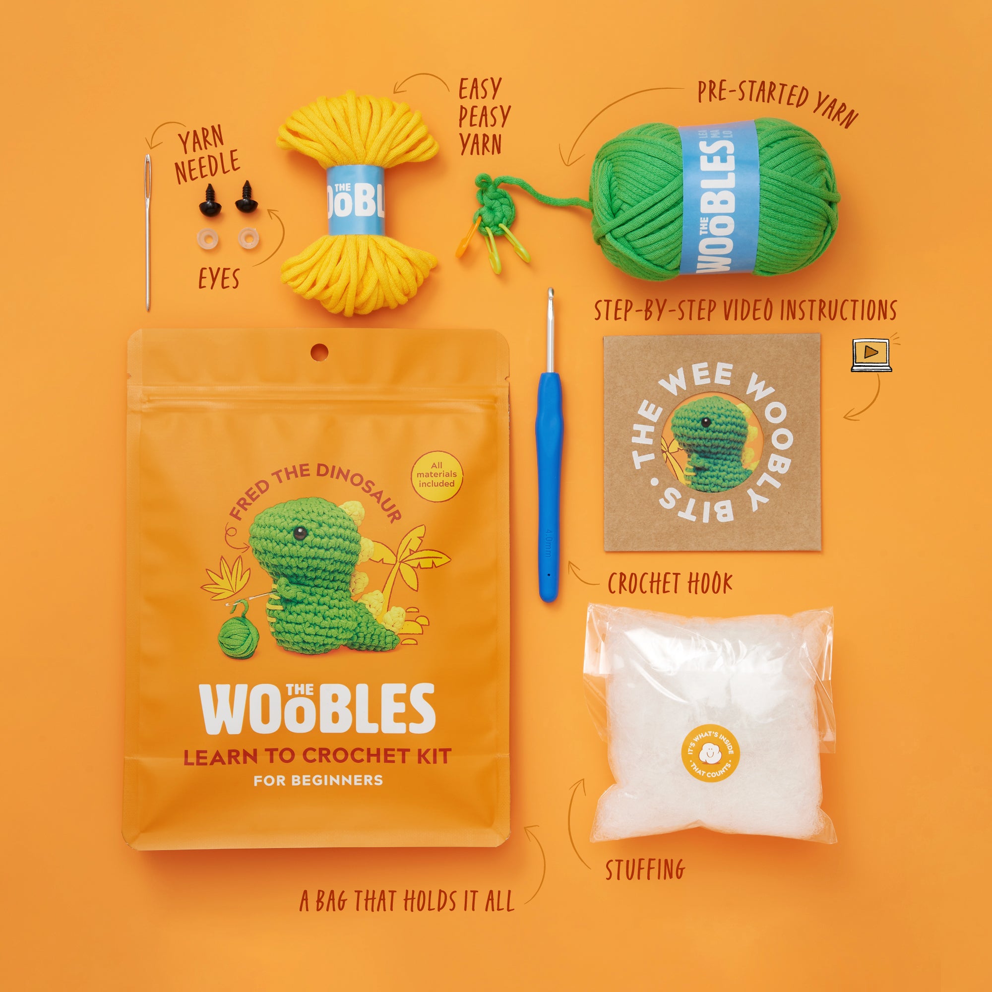 The Woobles Easy Peasy Yarn, Crochet & Knitting Yarn for Beginners with  Easy