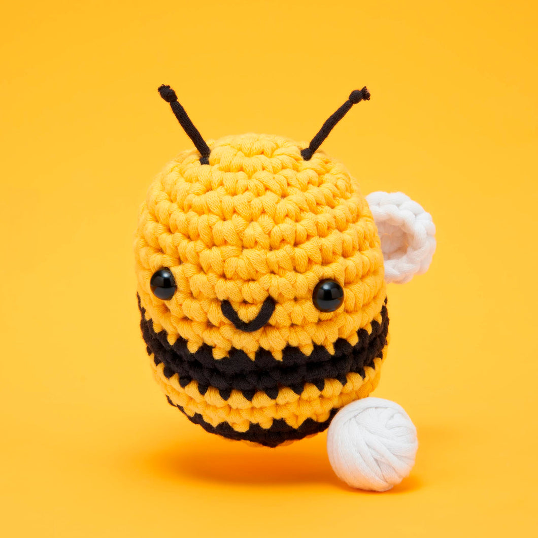 Kit Crochet Débutant Abeille - Complet Avec Fils, Outils, Tutoriel - Petite Abeille Ou Abeille Colorée - DIY, Création à La Main, Cadeau