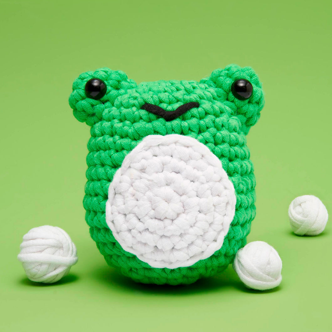 Frog Crochet Kit Learn to Crochet with The Woobles